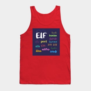 Elf in Different Languages Tank Top